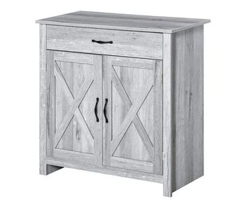 Homcom aparador de cocina buffet para salón con 1 cajón 2 puertas y estante interior ajustable mueble auxiliar decorativo para comedor 80x39,7x80 cm gris