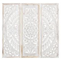 set 3 retablos madera calada 3 0x90cm blanco triptico