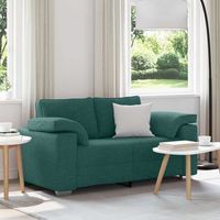 vidaxl sofa de dos plazas verde oscuro 160 cm tela