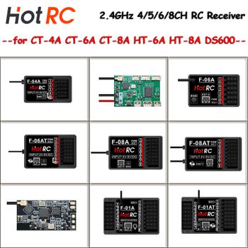 Receptores HOTRC de 2,4 Ghz F-01A F-10AT F-06A F-06AT F-08A SBUS-A multicanales para CT-4A CT-6A CT-8A HT-8A DS600 transmisor RC