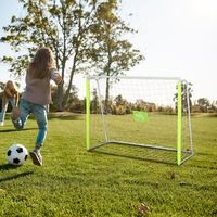 porteria de futbol homcom metal pe 186x62x123 cm blanco y amarillo