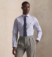 polo ralph lauren para hombre 712827064001 camisa de popelina slim fit azul 395 casual algodon clasico manga larga