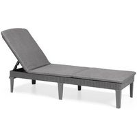 tumbona con cojan gris oscuro 4 posiciones - jaipur allibert by keter