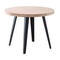 mesa comedor redonda skadi estilo industrial de 100 cm o roble nordish y negro