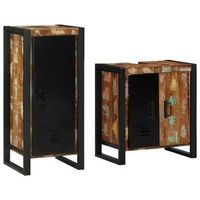 juego de muebles de bano 2 uds multicolor y negro vidaxl
