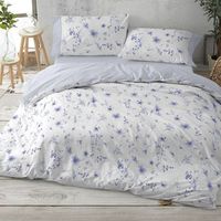 juego funda nordica 50 algodon floral cama de 135 cm - azul - burrito blanco