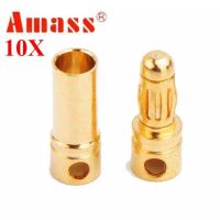 10pcs conector banana amass de cobre dorado de 35 mm gc3510 macho y hembra