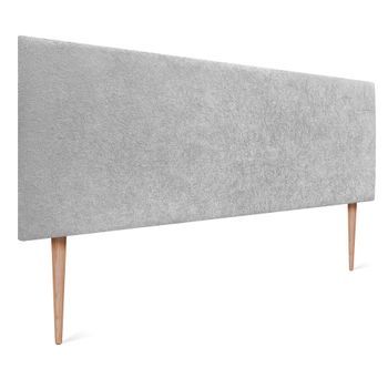 Dhome Cabecero Gris Claro 135cm Acabado Toalla Soft Tapizado Liso Con Patas 4cm Grosor 125 Alto Tejido Suave Para Pared Acústicos Cabeceros Absorbentes (135cm, 4cm - 125 Al. - Gris Claro)