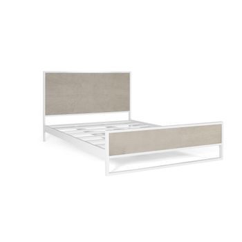 Cama De Metal Y Resina Blanca Y Beige