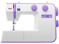 maquina de coser - alfa style 40 31 puntadas luz led 6 filas dientes 70w blanco y lila