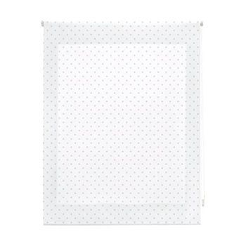 Estor Enrollable Premium - Estor Enrollable Tamaño 140x180 - Estor Premium Color Blanco Con Motas Celeste | Blindecor