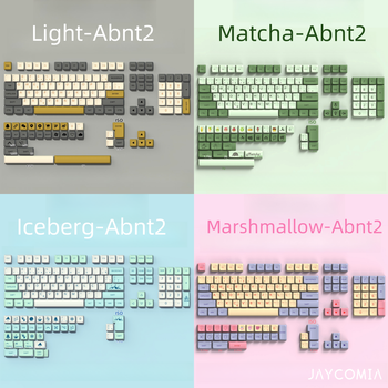 Abnt2 teclas portuguesas de Brasil, teclas Iceberg Light Matcha XDA PBT, barra espacial 7u, teclas con diseño ISO para teclado mecánico