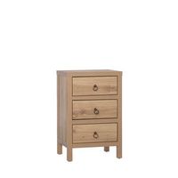 mesita de noche 3 cajones pb melamina klast home natural 45 x 70 cm - natural