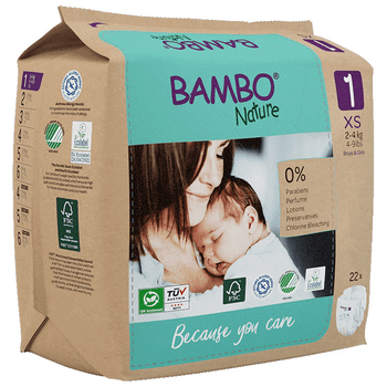 Bambo Nature Pañales T1 (2-4 Kg) 22 uds