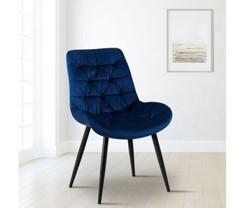 Lote de 2 sillas de comedor rossford terciopelo azul oscuro 63x56x85 cm