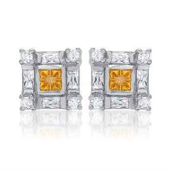 Pendientes modernos de plata 925 circonitas