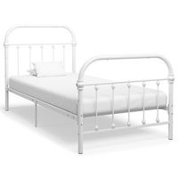estructura de cama sin colchon metal blanco 100x200 cm vidaxl