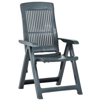 Pack 2 Uds Sillas De Jardín | Silla De Exterior | Sillón Reclinables Plástico Verde