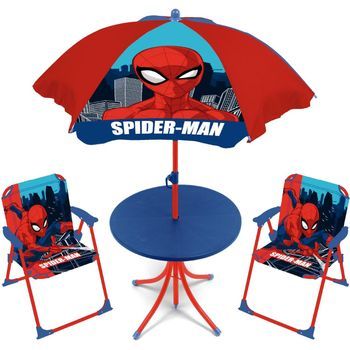Set Mesa Con Sombrilla Y Sillas Spiderman Los Vengadores Marvel