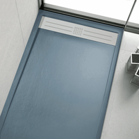 plato de ducha resina elite antracita  90x200cm rejilla inox