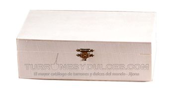 Caja de madera con tapa para 3 turrones (vacía) - Madera Natural...