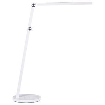 Lámpara De Mesa Led Blanca 48 Cm Material Sintético Interruptor Táctil Dorado