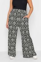 yours pantalones anchos blancos y negros paisley mujer curvy y tallas grandes yours