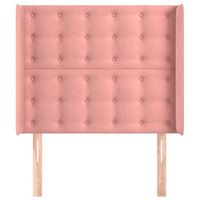 cabecero cama mueble de dormitorio con orejas de terciopelo 103 x 16 x 118128 cm rosa m020004051