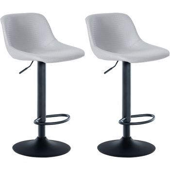 Set De 2 Taburetes De Bar Loft Simil Cuero Gris 49x43x79 Cm Clp