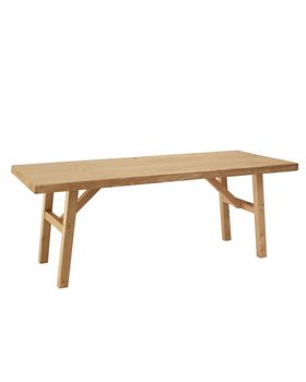 Mesa de centro de madera maciza acabado tono medio de 120x50cm