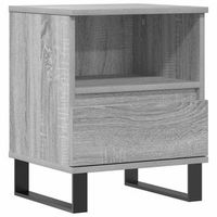 mesita de noche con cajon y compartimento 40 x 35 x 50 cm madera contrachapada gris dec034625