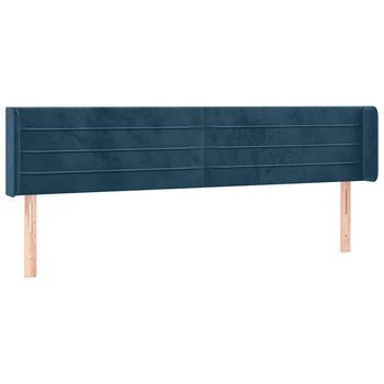 Cabecero De Terciopelo Azul Oscuro 163x16x78/88 Cm