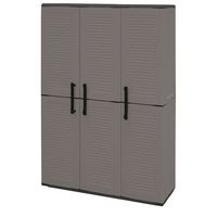 armario con bisagras y estantes ajustables polipropileno artplast easy gris