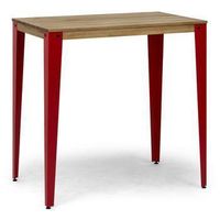 mesa lunds alta 60x140x110cm roja en madera maciza de pino acabado vintage estilo industrial box furniture