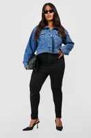 jeggings plus pitillo con rodilla rota negro