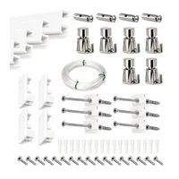 eurohang pack colgar cuadros sin agujeros 6m guias aluminio blanco mate con 6 colgadores automatico cuelga cuadros sin clavos hogar oficina