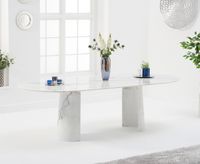 sutton 260cm white marble dining table