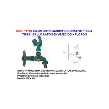 Grifo Jardín Decorativo Pluvia Yd931 Gallo Latón 1/2-3/4 Flor