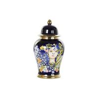 jarron porcelana 22x22x42 cara multicolor