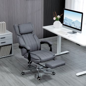 Silla De Oficina De Poliéster Espuma Acero Vinsetto-65x61x118 Cm.gris