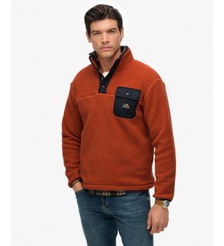 Superdry para hombre. M2014283A Polar Fuji Popper naranja (S), Casual, Poliéster Reciclado, Sostenible