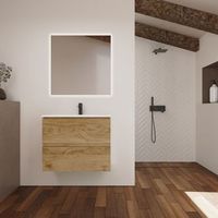 conjunto de bano kaji  80 cm teka  dos cajones  lavabo empotrado  mueble montado  no incluye espejo  alday