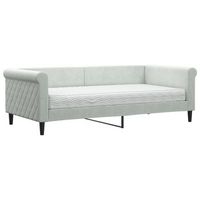 sofa cama  cama individual  cama para adultos con colchon terciopelo gris claro 90x190 cm