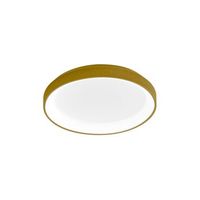 krizia - plafon led regulable 30w 3000k - luz calida 2600lm difusor opal marco dorado ip20 d27 cm diseno moderno
