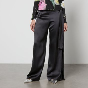 Stine Goya Gracie Satin Wide-Leg Trousers - S
