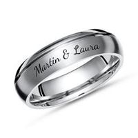 anillo de titanio parcialmente pulido grabado laser 6 mm