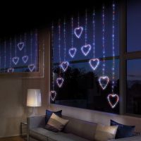 303 rainbow led heart curtain light 12m x 12m