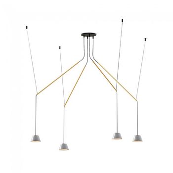 Lámpara colgante led absidiola cónica móvil (4x3.5w)