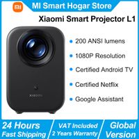 proyector inteligente xiaomi l1 200 ansi google tv resolucion 1080p google assistant enfoque automatico y correccion automatica de la distorsion trapezoidal bt50