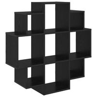 estante de pared roble negro 90 x 25 x 90 cm vidaxl